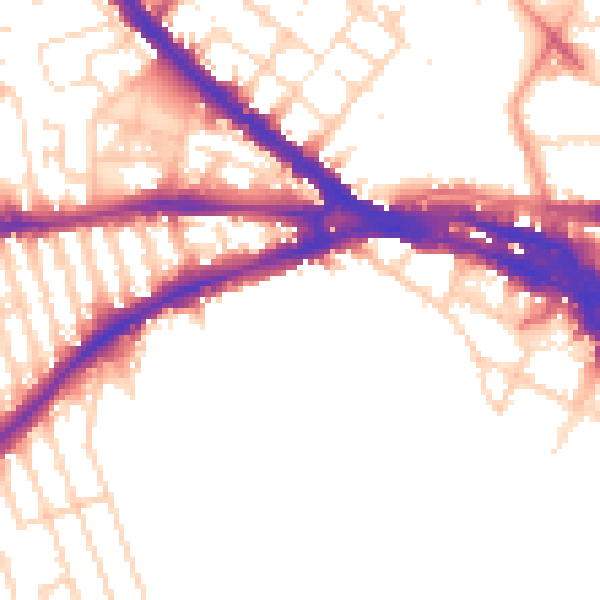 Daytime road noise heatmap for NG7 1AE