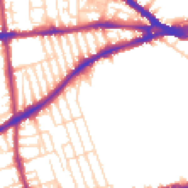 Daytime road noise heatmap for NG7 1AS