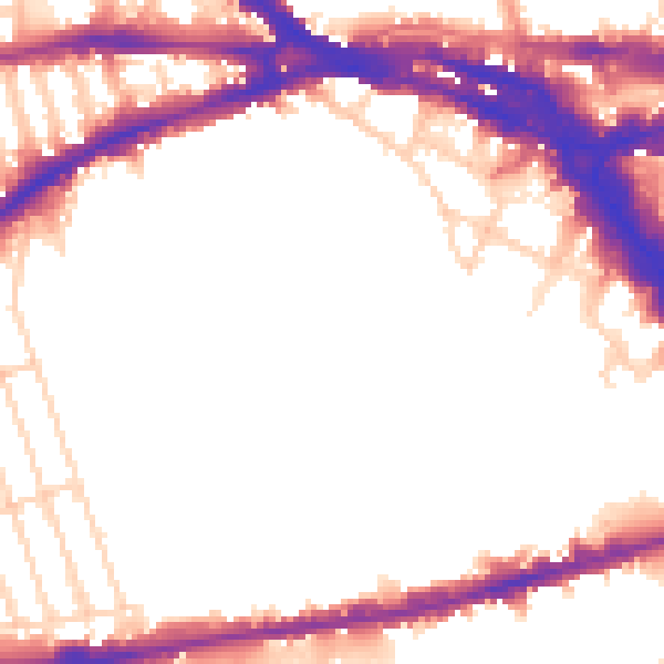 Daytime road noise heatmap for NG7 1BX