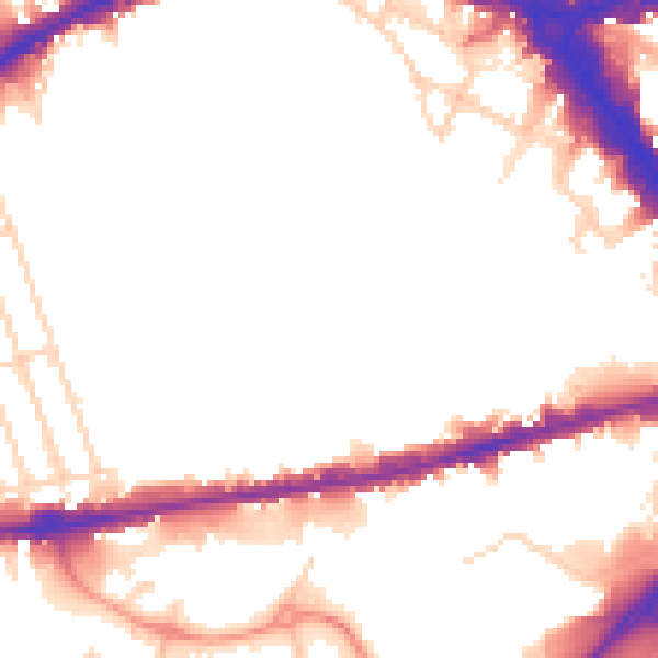 Daytime road noise heatmap for NG7 1BZ