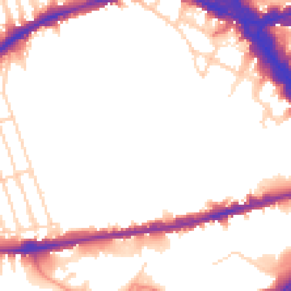 Daytime road noise heatmap for NG7 1DB