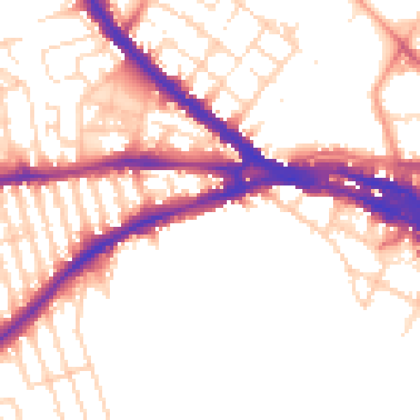 Daytime road noise heatmap for NG7 1LY