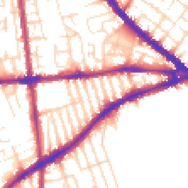 Daytime road noise heatmap for NG7 1PB