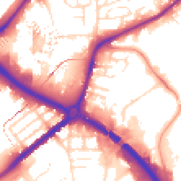 Daytime road noise heatmap for NG7 2PH