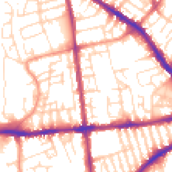 Daytime road noise heatmap for NG7 3BA