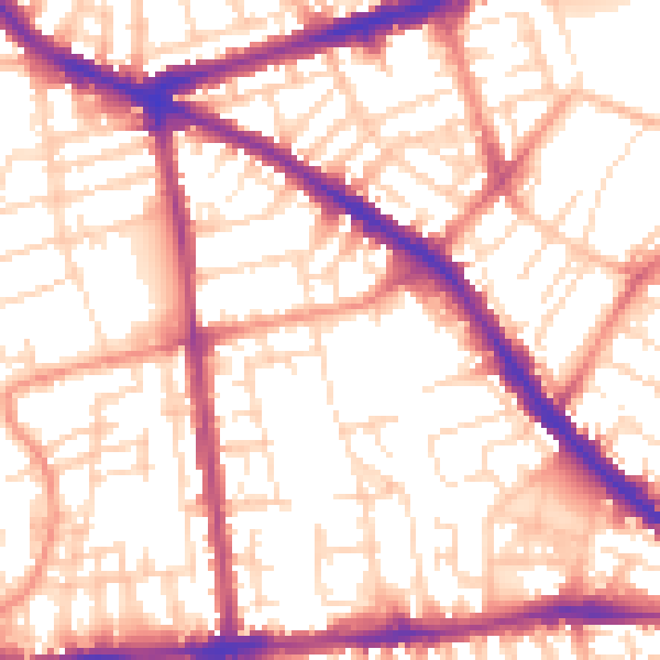 Daytime road noise heatmap for NG7 3BX
