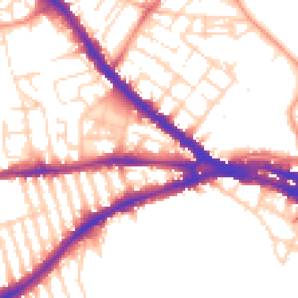 Daytime road noise heatmap for NG7 3GH