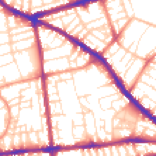 Daytime road noise heatmap for NG7 3NB