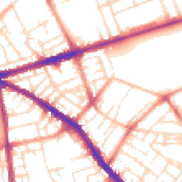 Daytime road noise heatmap for NG7 5FS