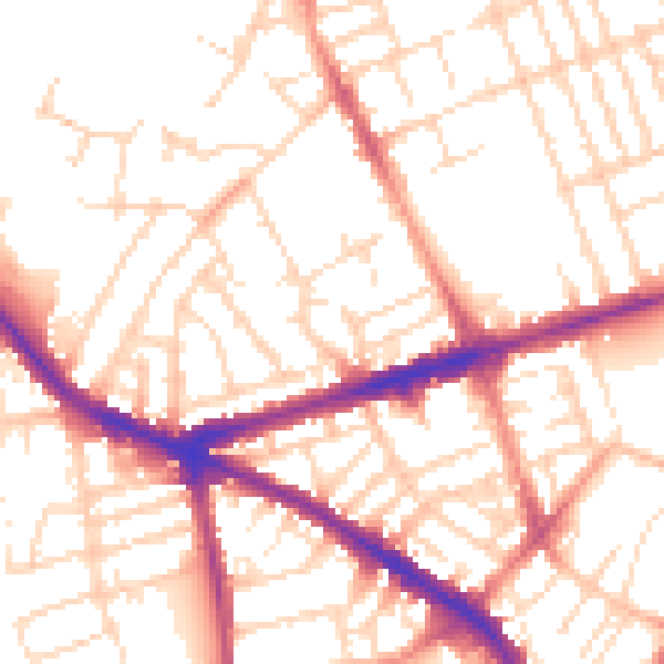 Daytime road noise heatmap for NG7 5GH