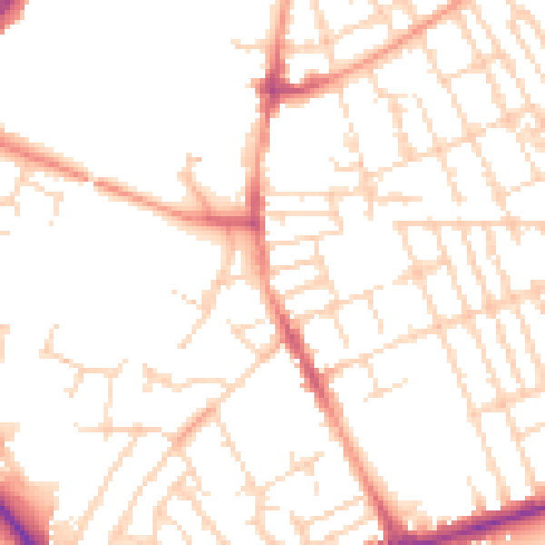Daytime road noise heatmap for NG7 5GQ