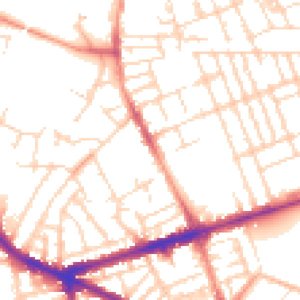 Daytime road noise heatmap for NG7 5GT