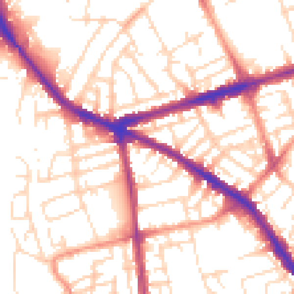 Daytime road noise heatmap for NG7 5LX