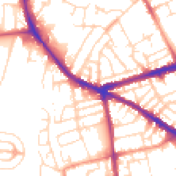 Daytime road noise heatmap for NG7 5NH