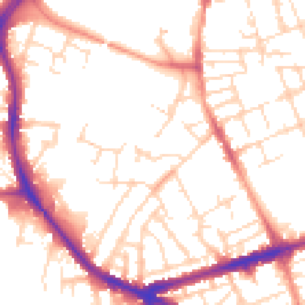 Daytime road noise heatmap for NG7 5PU