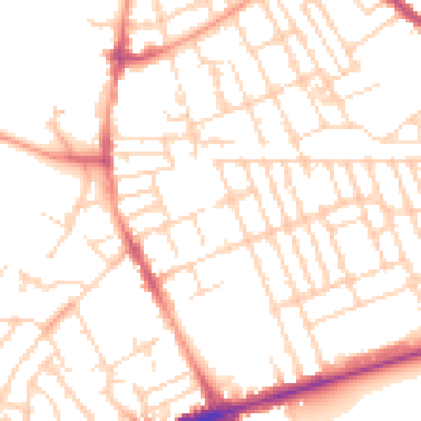 Daytime road noise heatmap for NG7 6AR