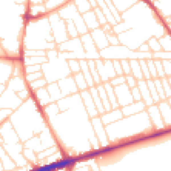 Daytime road noise heatmap for NG7 6GY
