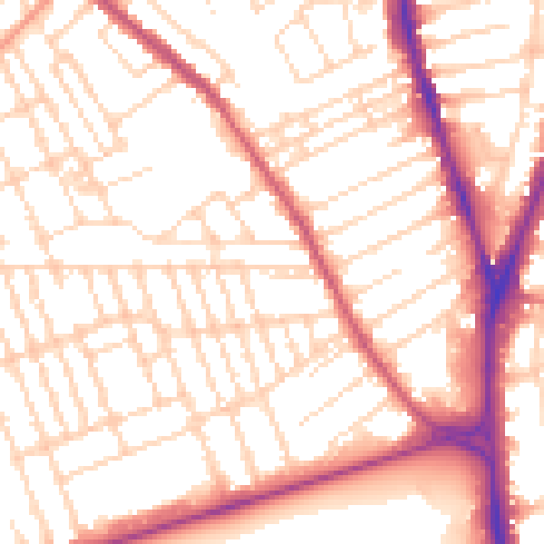Daytime road noise heatmap for NG7 6JA