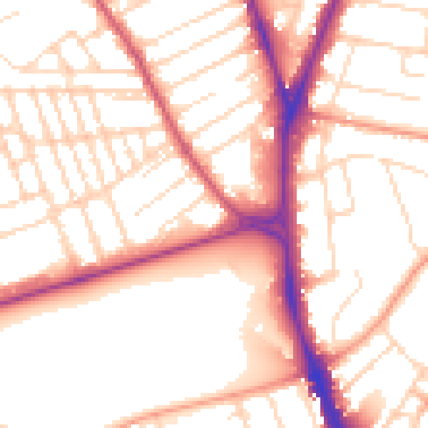 Daytime road noise heatmap for NG7 6JP