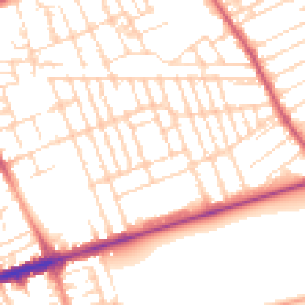 Daytime road noise heatmap for NG7 6PJ