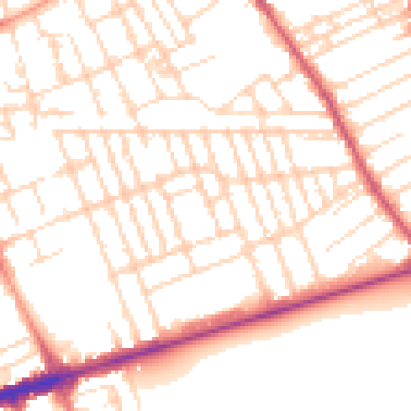 Daytime road noise heatmap for NG7 6PZ