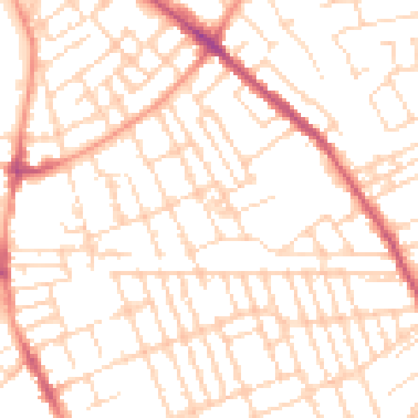 Daytime road noise heatmap for NG7 7LB