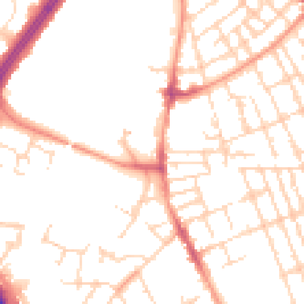 Daytime road noise heatmap for NG7 7NR
