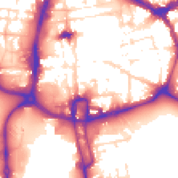 Daytime road noise heatmap for NN1 1ED