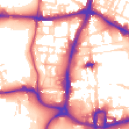 Daytime road noise heatmap for NN1 2EE