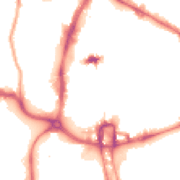 Night-time road noise heatmap for NN1 2QQ