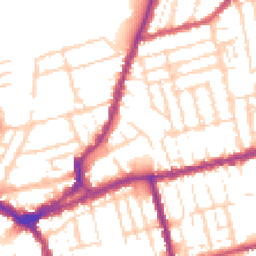Daytime road noise heatmap for NN1 4BD
