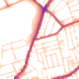 Daytime road noise heatmap for NN1 4NY