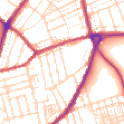 Daytime road noise heatmap for NN1 4PL