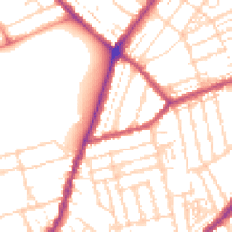 Daytime road noise heatmap for NN1 4QL