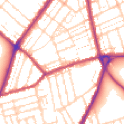 Daytime road noise heatmap for NN1 4QZ