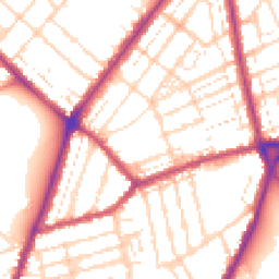 Daytime road noise heatmap for NN1 4RF