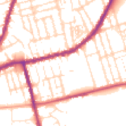 Daytime road noise heatmap for NN1 5JZ