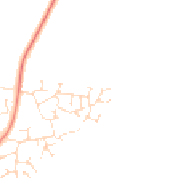 Daytime road noise heatmap for NN11 2PW