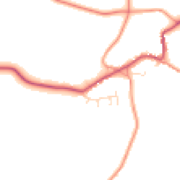 Daytime road noise heatmap for NN11 3HE