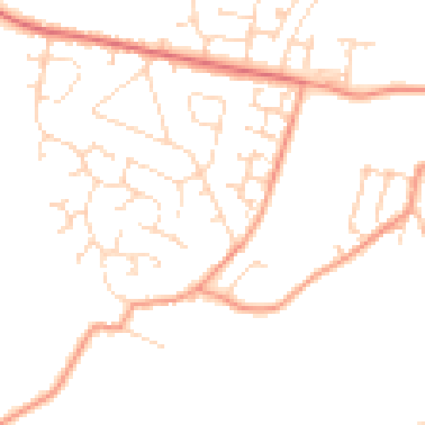 Daytime road noise heatmap for NN11 3QJ