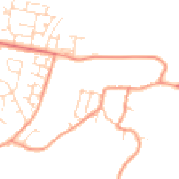 Daytime road noise heatmap for NN11 3RS