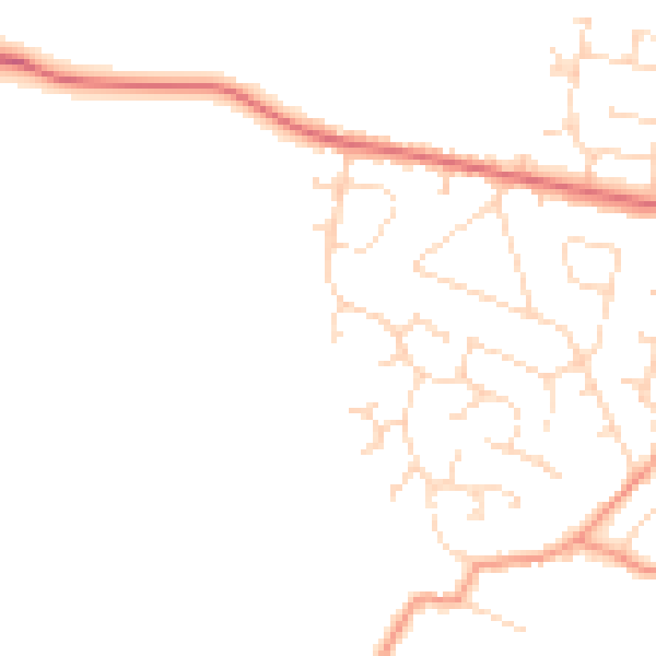 Daytime road noise heatmap for NN11 3RU