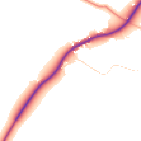 Daytime road noise heatmap for NN11 3YQ