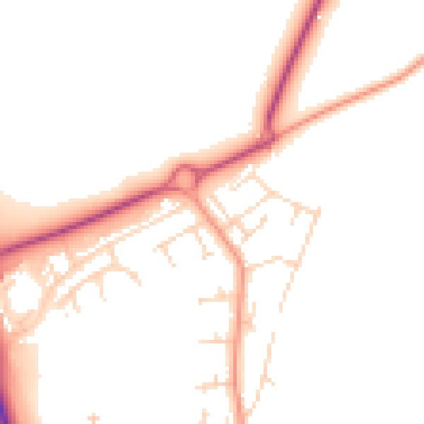 Daytime road noise heatmap for NN11 4NT