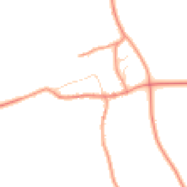Daytime road noise heatmap for NN11 6DH
