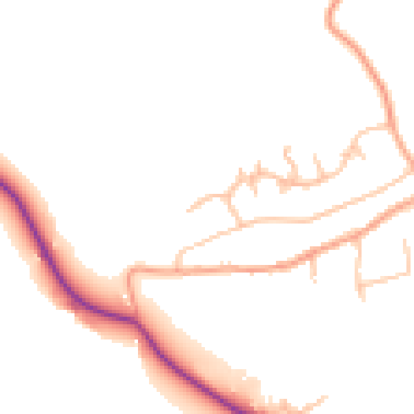 Daytime road noise heatmap for NN11 7HY