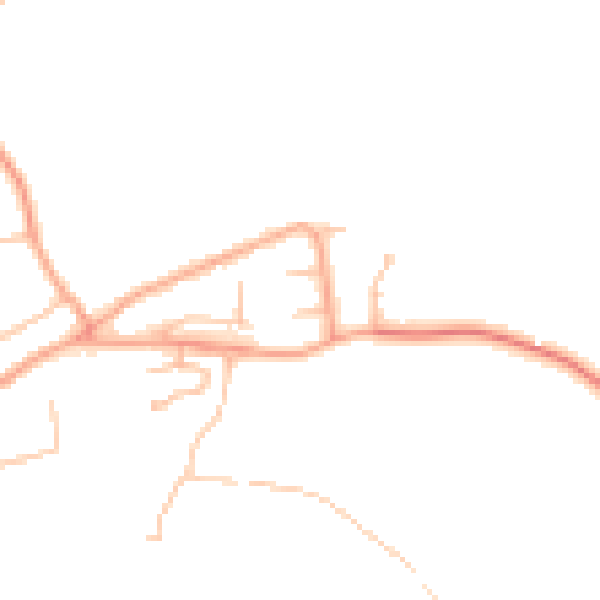 Daytime road noise heatmap for NN11 7JE