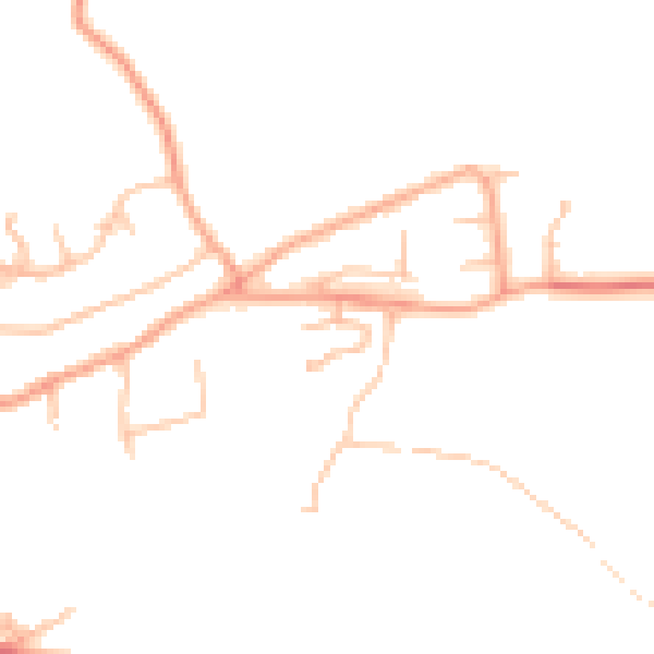 Daytime road noise heatmap for NN11 7JN
