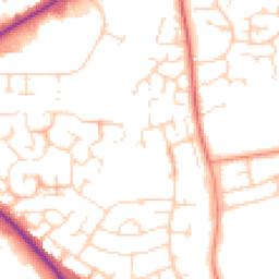 Daytime road noise heatmap for NN11 9AZ
