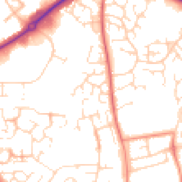Daytime road noise heatmap for NN11 9TW